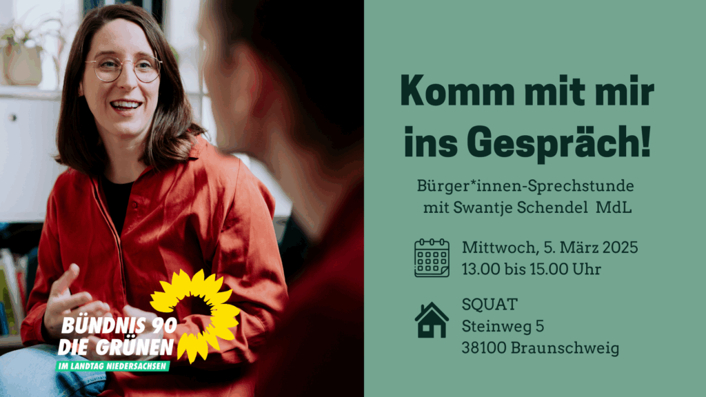 Porträt Swantje Schendel und Info-Text zur Veranstaltung